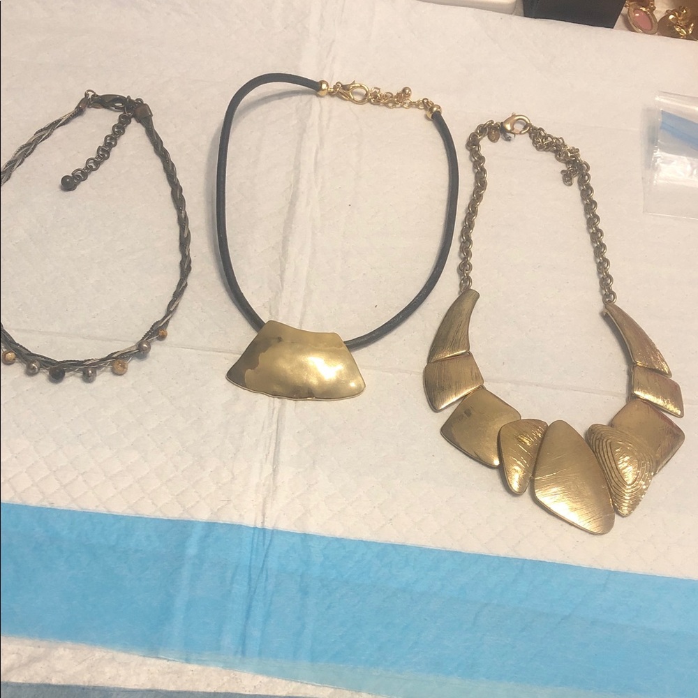 Chico's Gold-Tone Asymmetric Paddle Pendant Necklace